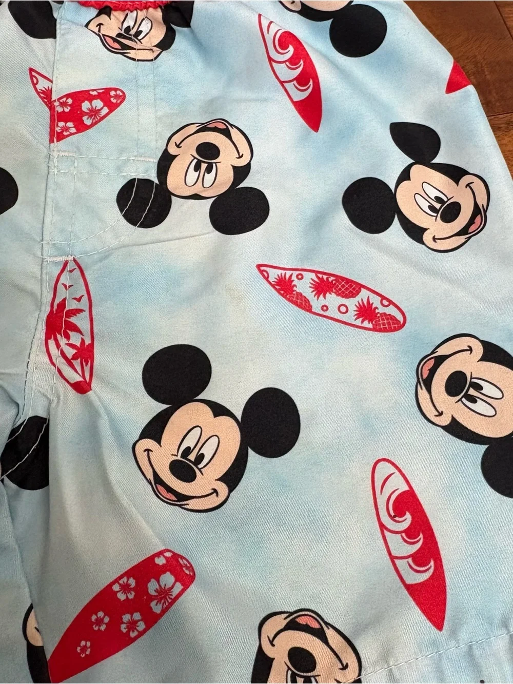 Disney Junior Mickey Mouse Surf Boy Swim Shorts Trunks 3T Blue Red Disneyland